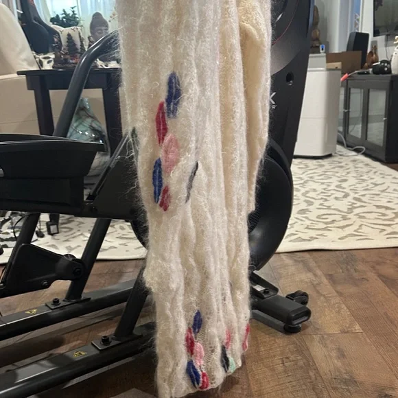 Multicolored Feather Pattern Women's Cardigan - Picture 3 of 7